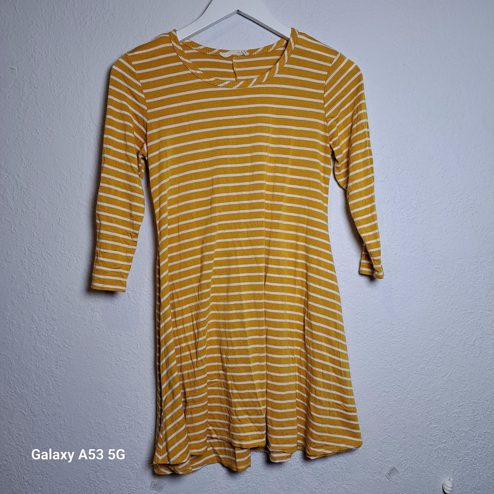 Forever Rose Charming Yellow Striped Dress